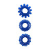 GK Power Lot de 3 Cockrings souples Gear Up Bleus